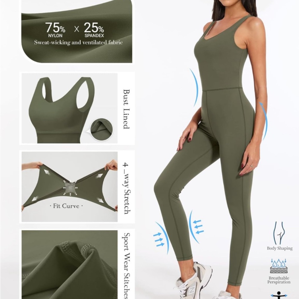 Womens Workout Jumpsuit One Piece SIZE XL